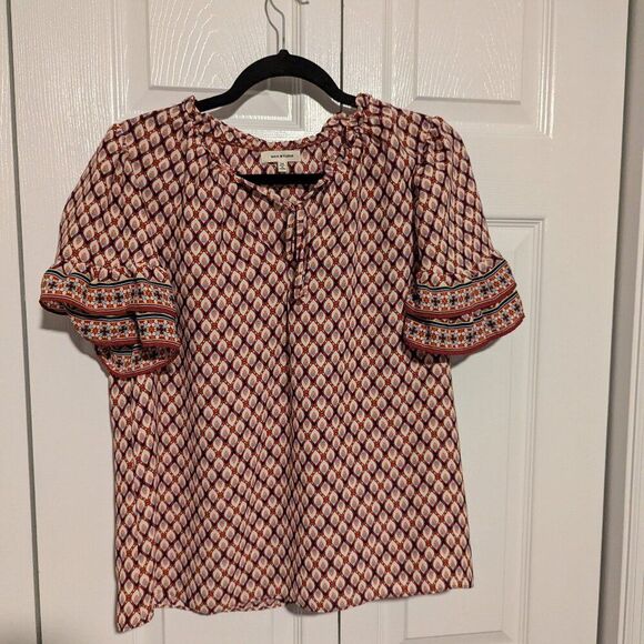 Max Studio Flutter Sleeve Blouse | Women’s Medium Vibrant Print - Picture 1 of 6